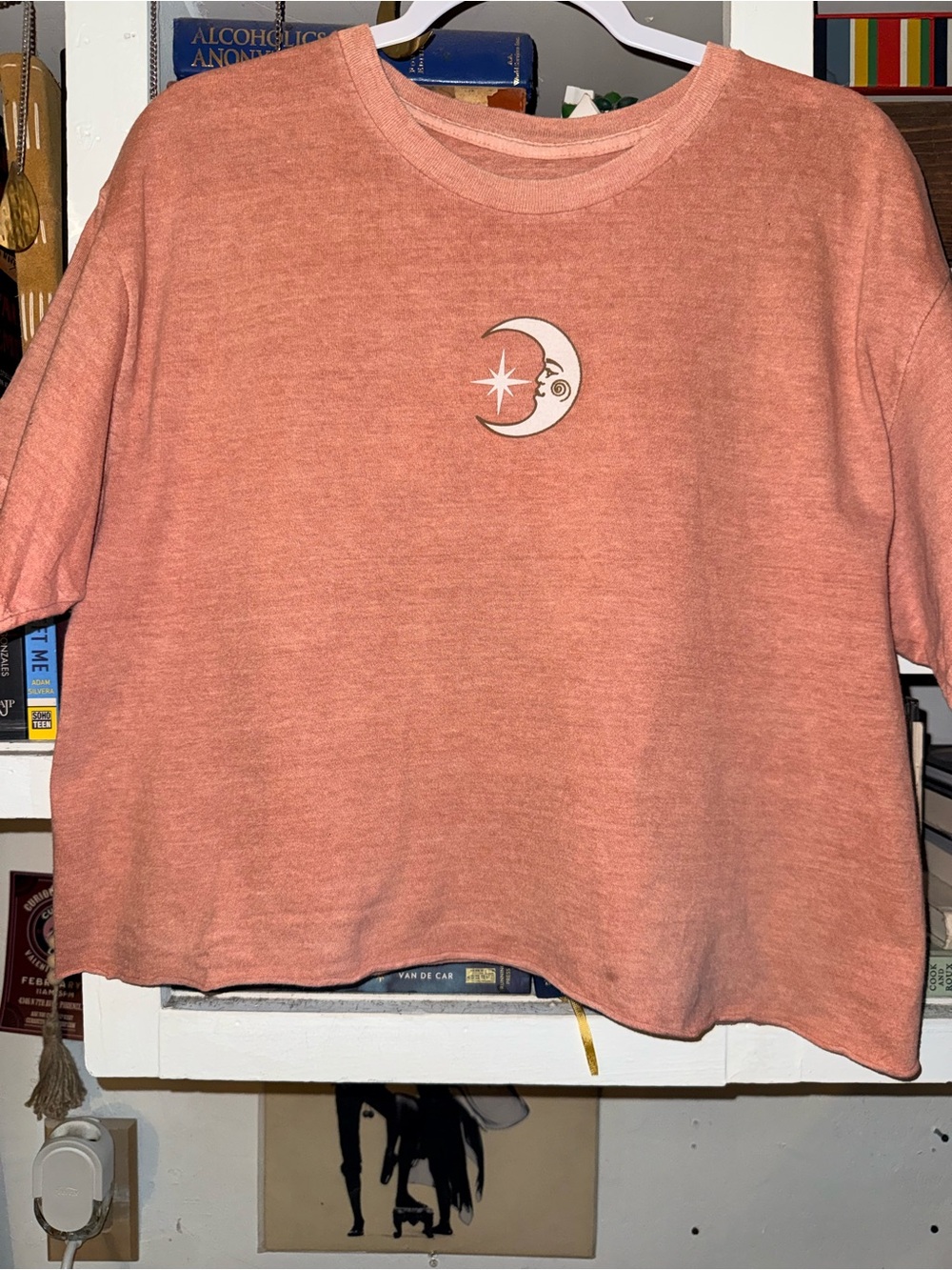 Women's Coral Moon Graphic Crop Tee